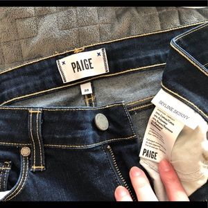 EUC Paige Skyline Skinny Dark Wash Jeans - 28